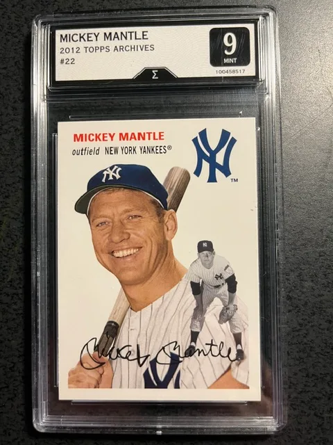 MICKEY MANTLE 2012 TOPPS ARCHIVES  #22--GRADED 9