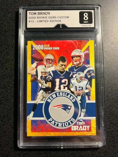 TOM BRADY 2000 LIMITED EDITION ROOKIE CARD #12--GRADED 8