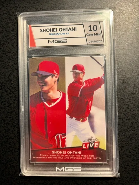 SHOHEI OHTANI 2018 LEAF LIVE ROOKIE CARD #11-GRADED 10