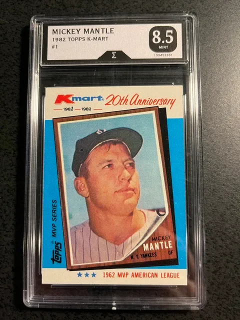 MICKEY MANTLE 1982 TOPPS MVP SERIES #1-GRADED 8.5