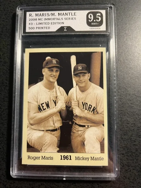 MANTLE / MARIS IMMORTALS 1961 SEASON CARD #3--GRADED 9.5