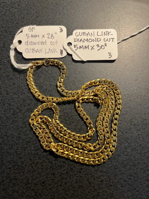 NEW UNISEX 5MM X 28" OR 30" ROPE LINK GOLD FILLED CHAIN