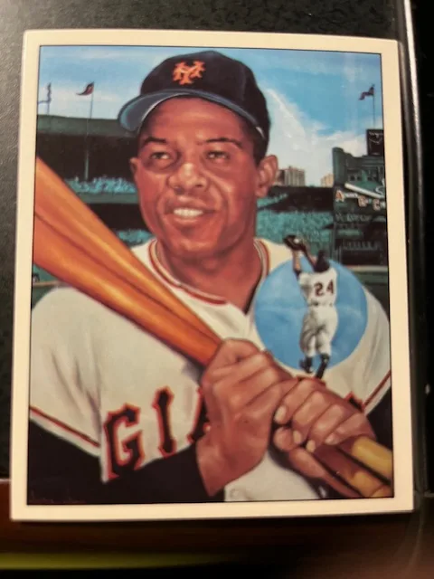 WILLIE MAYS SUPER STAR ROBERT SIMON SIGNED CARD-MINT