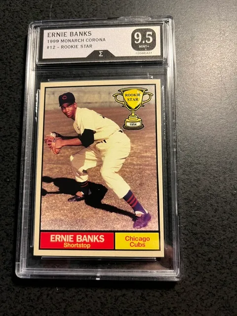 ERNIE BANKS 1999 ROOKIE STAR SERIES CARD #12--GRADED 9.5