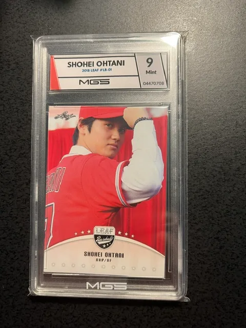 SHOHEI OHTANI 2018 LEAF  ROOKIE CARD #LB-01-GRADED 9