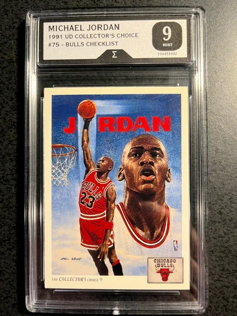 MICHAEL JORDAN 1991 U.D. COLLECTORS CHOICE #75--GRADED 9