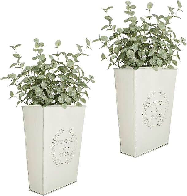 Set  of 2  farmhouse metal wall planter
