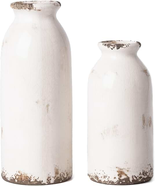 White  ceramic vases home decor