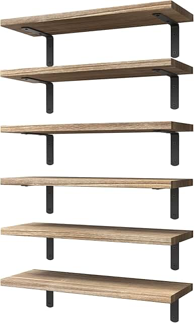 Floating shelves set of 6 for wall  decor and storage