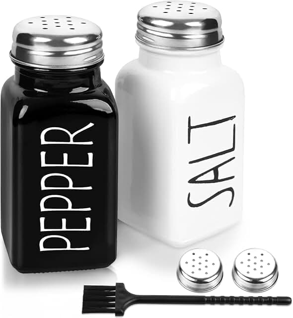 2 pack salt and pepper shakers set