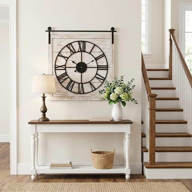Vintage barn door wall clock